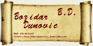 Božidar Dunović vizit kartica